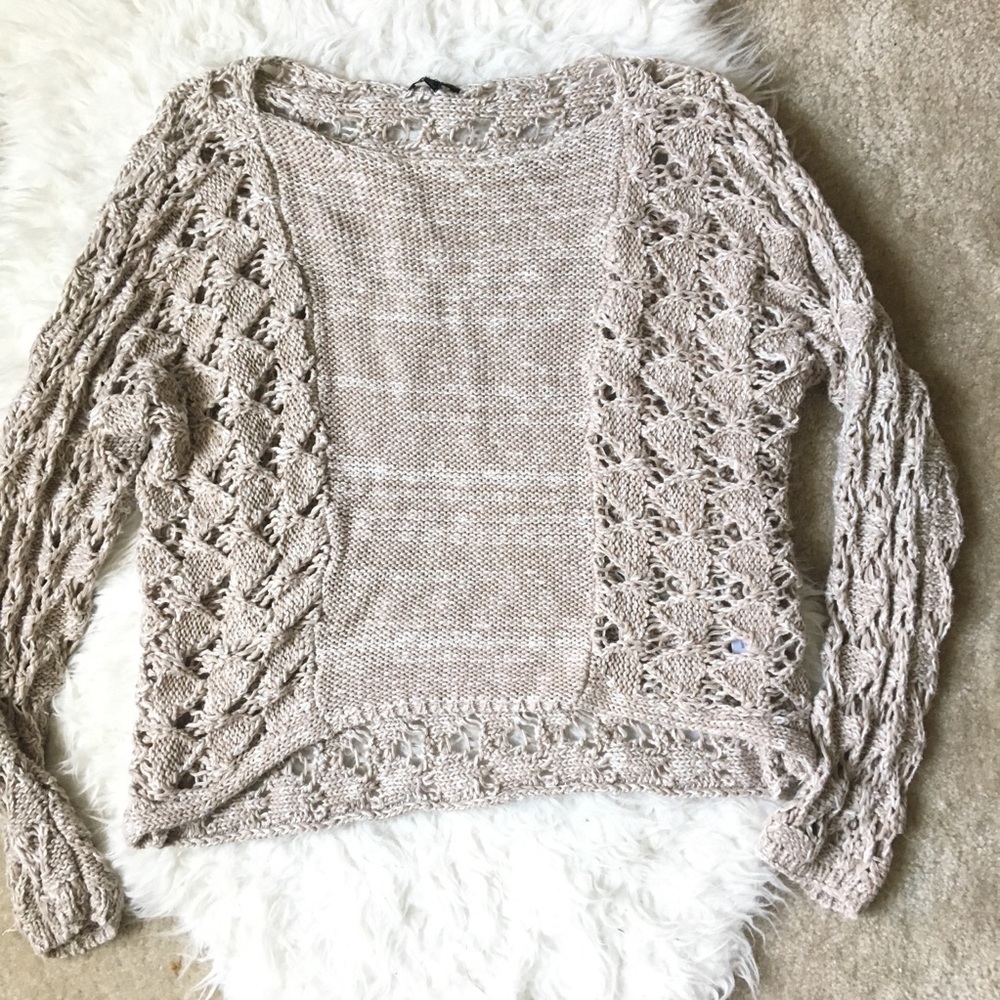 Chunky Knit Slouchy Oatmeal Sweater top S